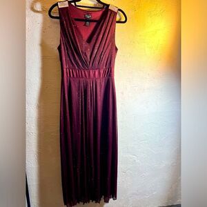 Party dress by Alexa beautiful merlot color with metallic and jewel accents